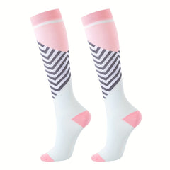 6 Pairs Compression Knee High Socks for Running and Cycling