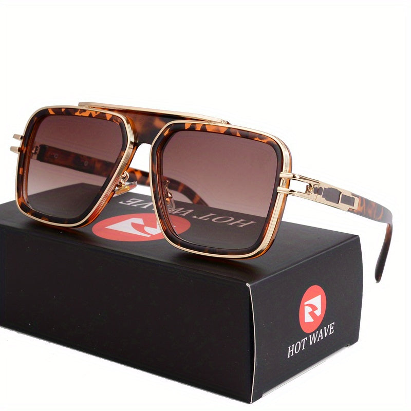 Vintage Men's Square Driving Sunglasses UV400 With Case