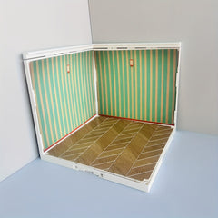 1:12 Scale Dollhouse Checkered Space Mini Cabin Model DIY Craft Scene