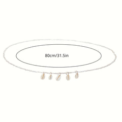 Boho Beads Waist Chain Shell Crushed Stone Decor Elastic Belly Chain