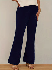  Casual Pants Women's Plus Solid Straight Leg Pants