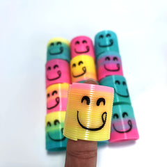 12pc Funny Expression Mini Rainbow Spring Toy for Teenagers