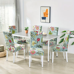 Flower Printed Elastic Dining Chair Covers - Protect Your Furniture with Style