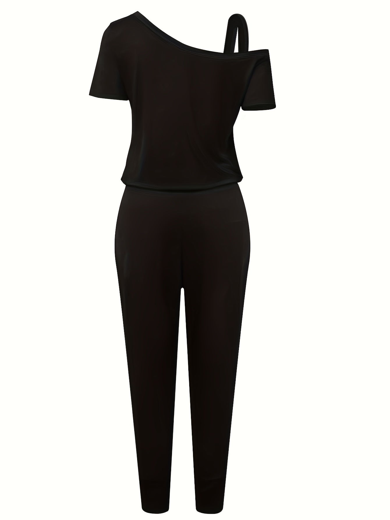 Cold Shoulder Drawstring Jumpsuit for Spring & Fall