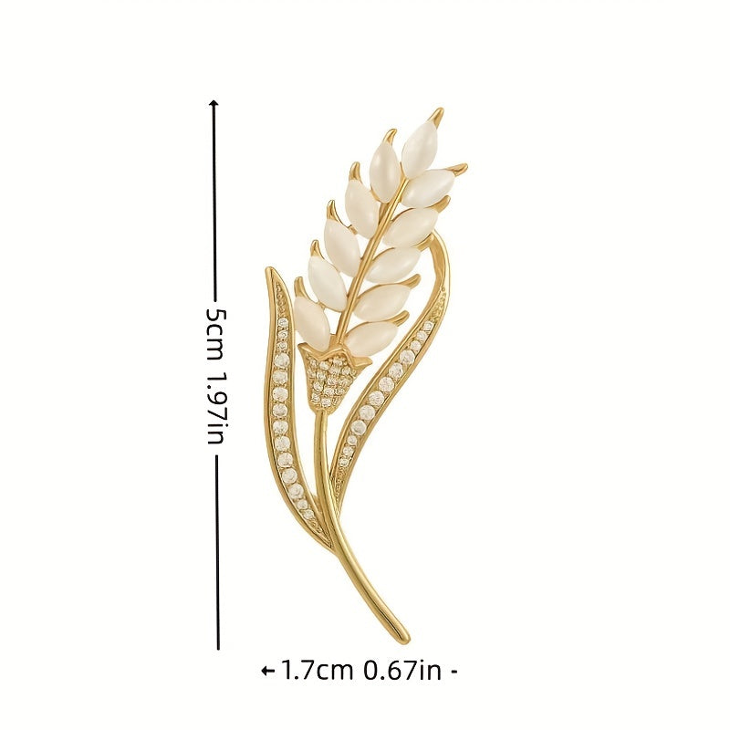 Men's Wheat Ears Zircon Brooch Daily Clothing All-Match