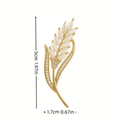 Men's Wheat Ears Zircon Brooch Daily Clothing All-Match