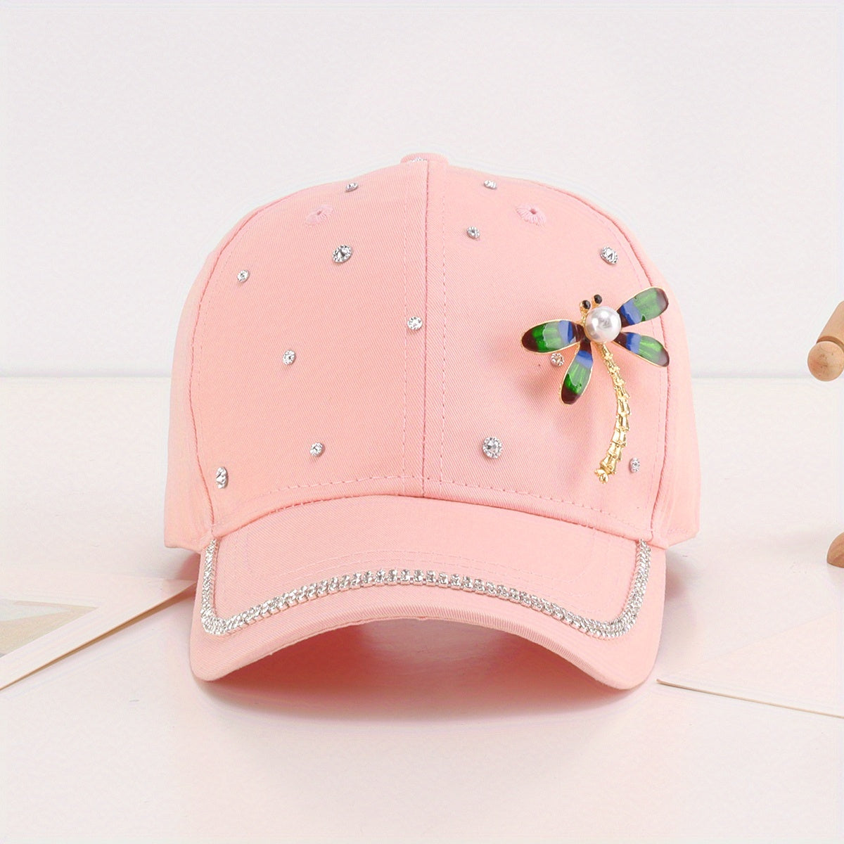 Rhinestone Dragonfly Summer Cap for Big Girls