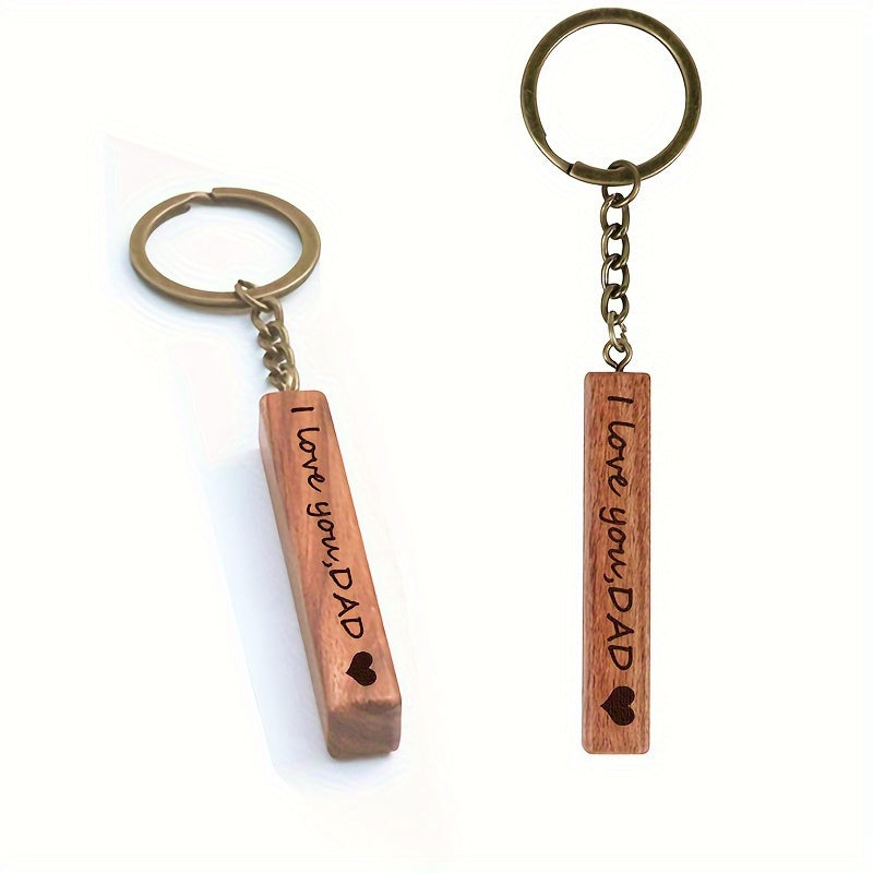 Rosewood Engraved Message Keychain Bag Pendant