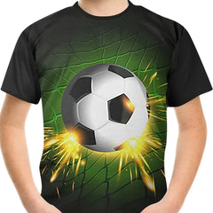 Boys Soccer 3D Print T-shirt Casual Short Sleeve Breathable Top
