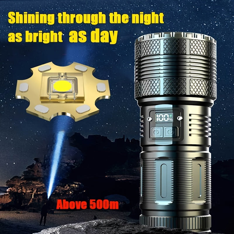 Rechargeable Aluminum Alloy Flashlight with Power Display