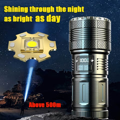 Rechargeable Aluminum Alloy Flashlight with Power Display