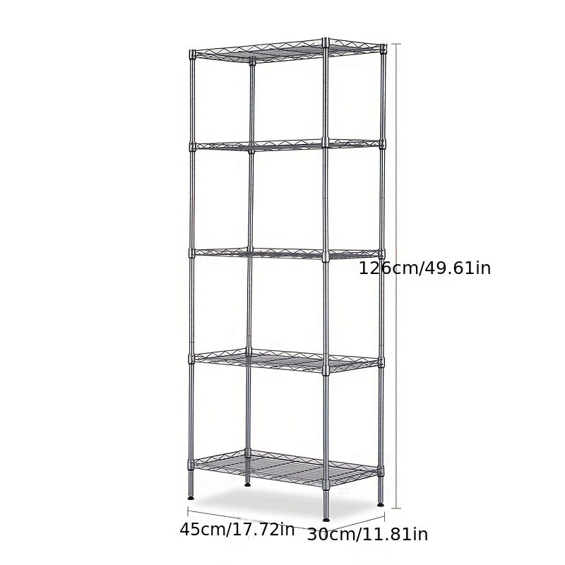 Heavy Duty 5 Layer Kitchen Storage Rack with Adjustable Shelves