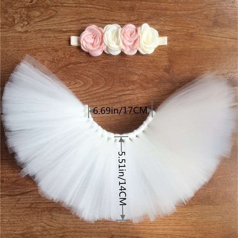 Baby Tutu Skirt & Headband Set for Newborn Princess - Photo Prop