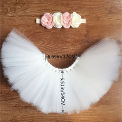 Baby Tutu Skirt & Headband Set for Newborn Princess - Photo Prop