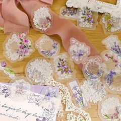 30pcs Lace Stickers Retro Stylistic Journal Diary Frame Collage Decoration