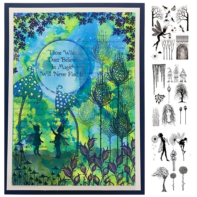 Fairy Series Branch Silicone Clear Stamp for DIY Journals Albums
