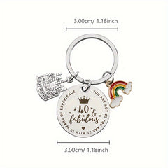 Stainless Steel Birthday Keychain for Him & Her