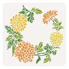 Chrysanthemum Scrapbook Stencil 300x300mm-Hollow Out Template for DIY Crafts