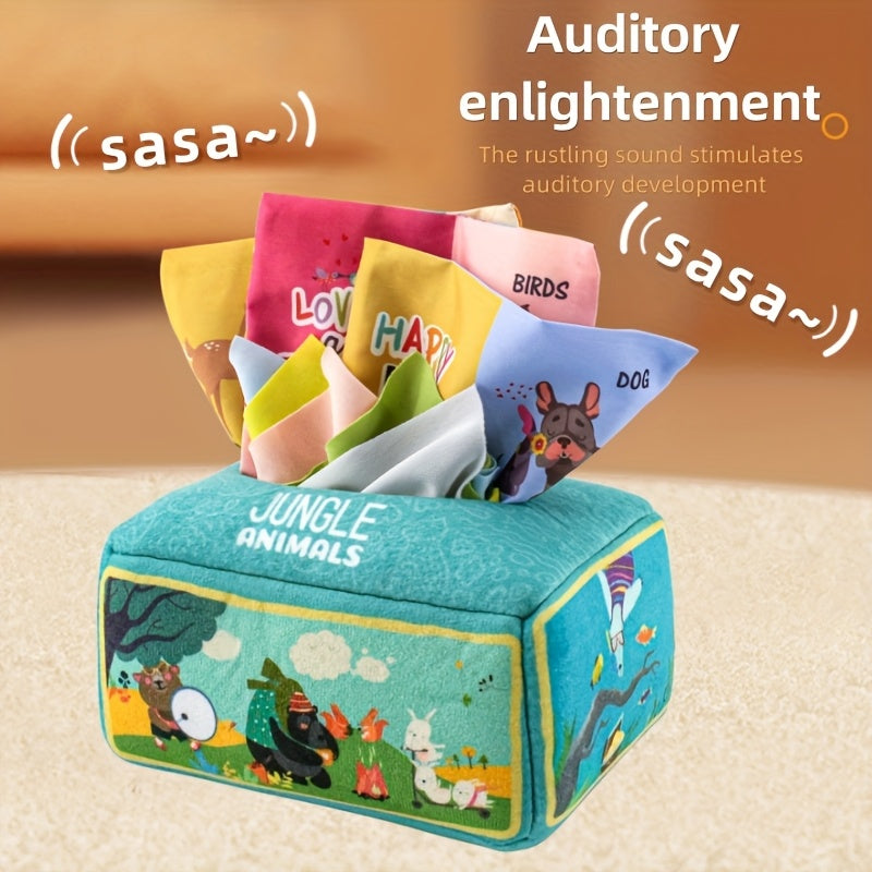 Jungle Animals Tissue Box Toy for Toddlers