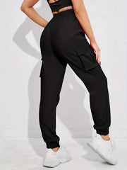 Casual Joggers Sweatpant Cargo Loose High Waisted Pants With Pockets