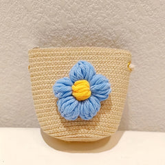Straw Crossbody Bag With Zipper Woven Shoulder Bag For Beach