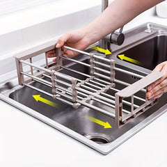 Stainless Steel Retractable Sink Rack Storage Household Tableware Bowl