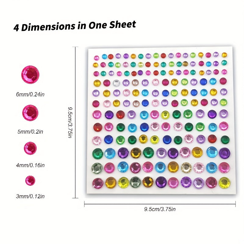 Self Adhesive Rhinestone Stickers DIY Gems Makeup Carnival