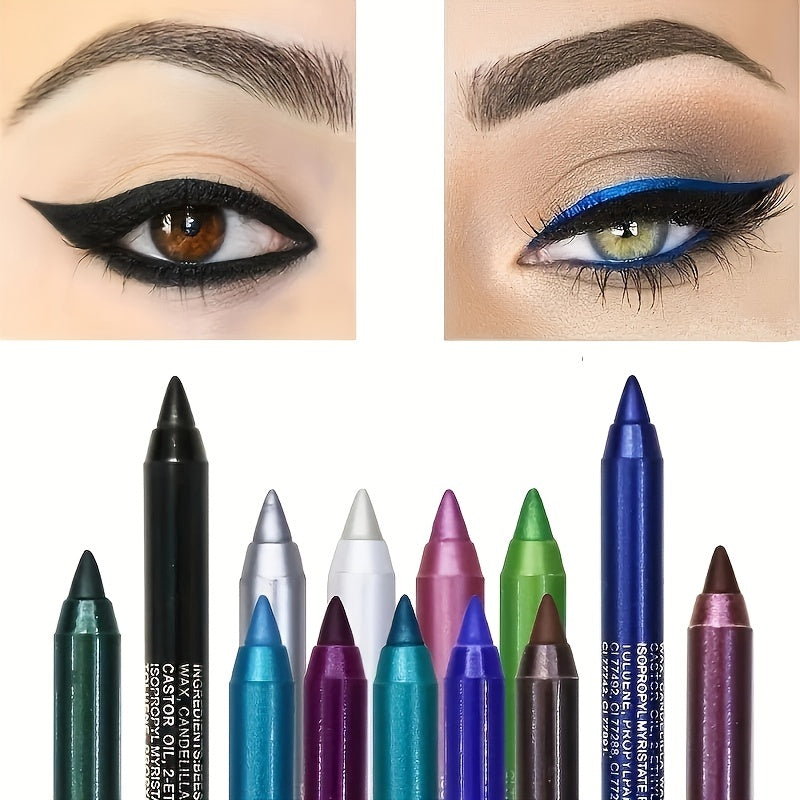 Metallic Glossy Smoky Eyeliner Long Lasting Waterproof Pen Eye Makeup