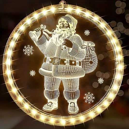 LED Christmas Window Lights Decorations - Hanging 3D Lights for Fireplace