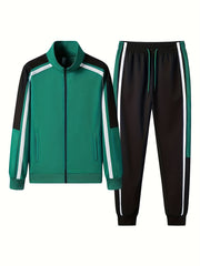 Men's 2 Piece Casual Jacket and Sweatpants Set for Spring Autumn