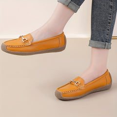Women's Metallic Chain Loafers Slip On Lightweight Soft Sole Shoes