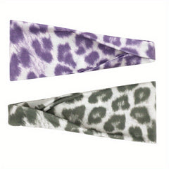 Leopard Print Headband Polka Dot Pattern Wide Hair Band