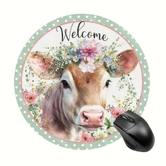 Cow Pattern Round Mouse Pad - Stylish Mousepad for Computer