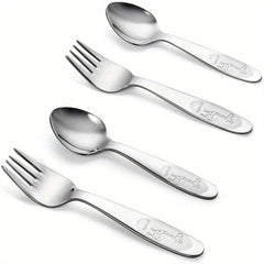 4pcs Toddler Utensil Sets 18 8 Stainless Steel Toddler Spoons And Forks