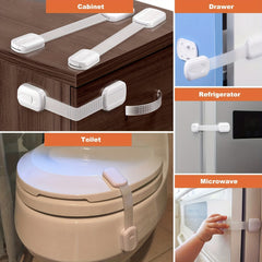 Child Safety Cabinet Locks 6pcs Baby Proofing Latches Adjustable