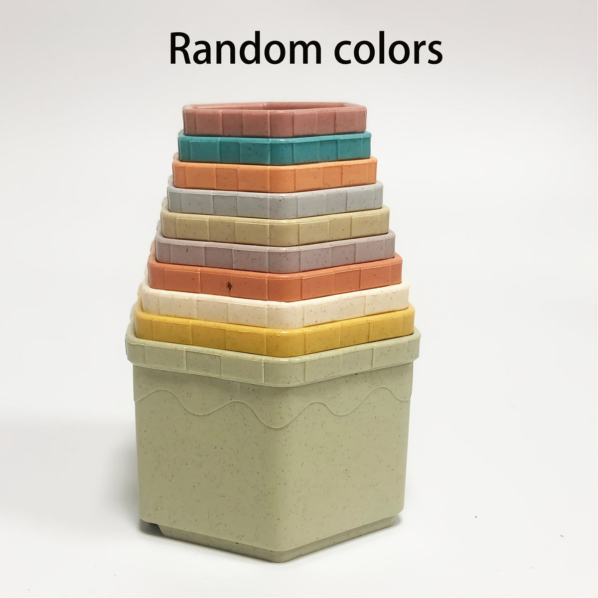 10pcs Hexagonal Stacking Cups Set for Bath and Indoor Play