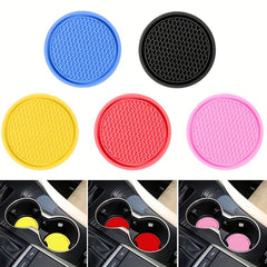2pcs Car Silicone Coaster Non-slip Cup Holder Car Interior Accessories
