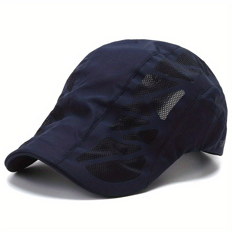 Men's Breathable Mesh Summer Hat Adjustable Newsboy Beret Cap