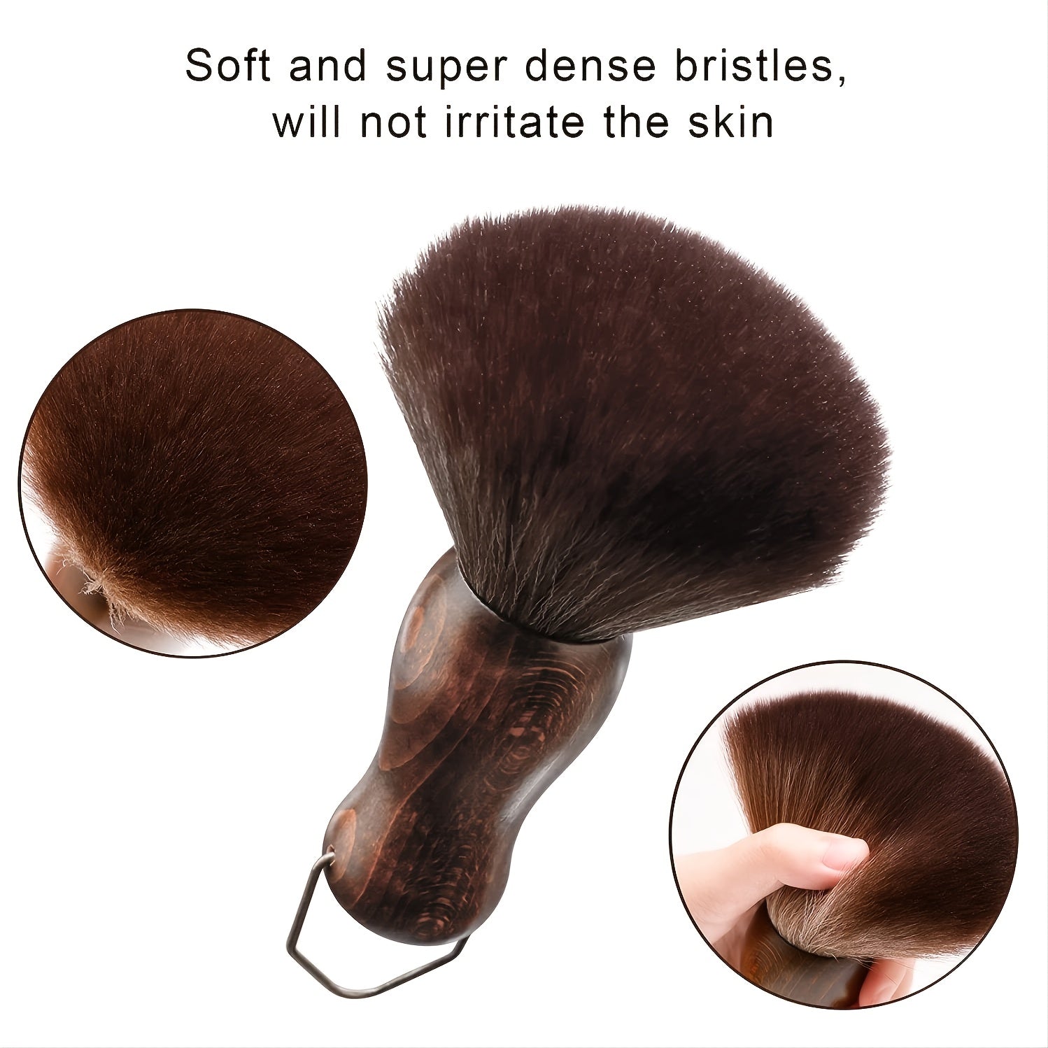 Barber Neck Duster Brush Wood Handle for Hair Cutting