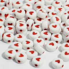 100pcs Alphabet & Heart Acrylic Beads for DIY Jewelry Making