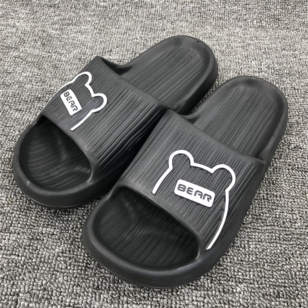 Men's Cartoon Bear Cloud Slides Pillow Slippers Lightweight Non Slip Shoes