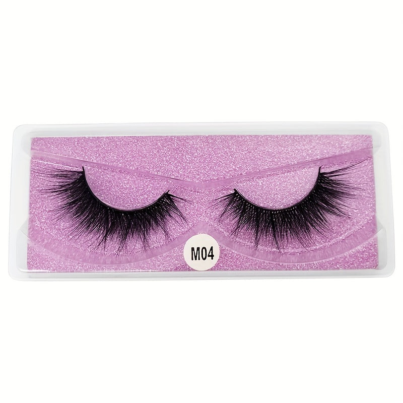 20 Pairs 3D False Eyelashes Set with Purple Glitter Long Extension Makeup Lashes
