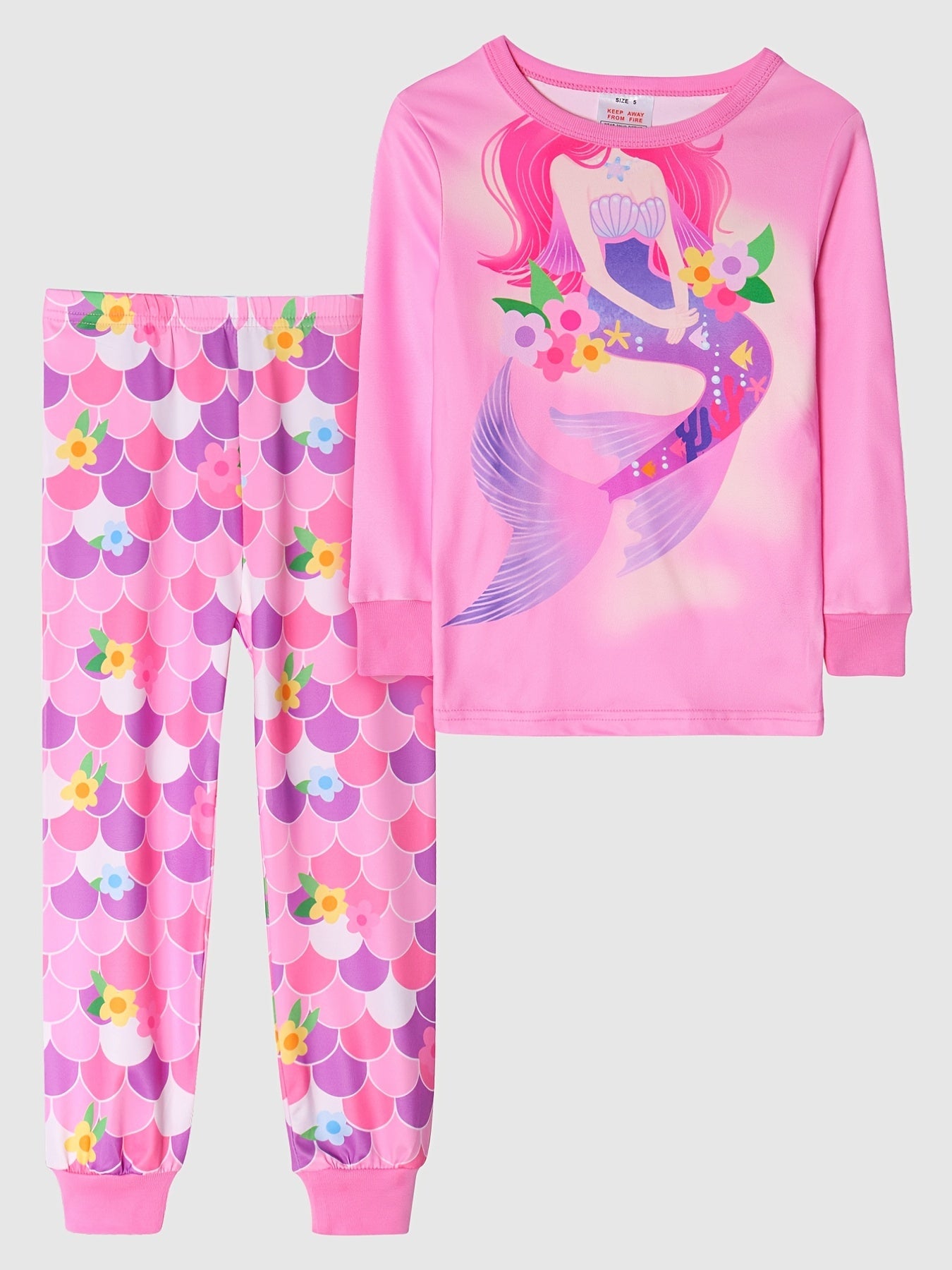 Girls Butterfly Print Pajama Set