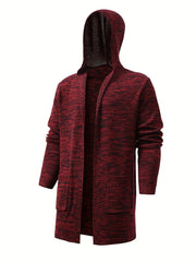 Knitted Hooded Cardigan Men's Warm Overcoat