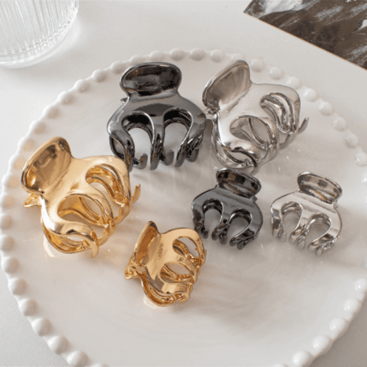 Metallic Hair Claw Clip Set Mini Hair Clip Women Girls