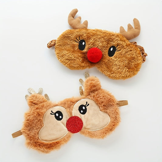 Christmas Plush Sleeping Eye Mask Blackout Blindfold