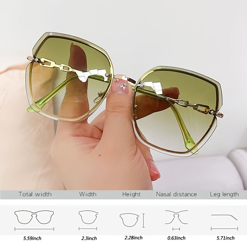 Gradient Lens Sunglasses Polygon Frame UV Protection