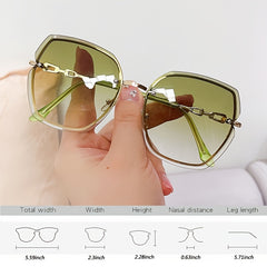 Gradient Lens Sunglasses Polygon Frame UV Protection