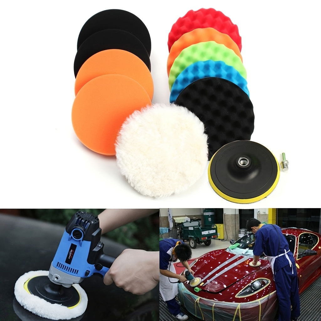 12pcs 7 Buffing Sponge Polishing Pad Kit Set Car Polishing Disc For Car Polisher
