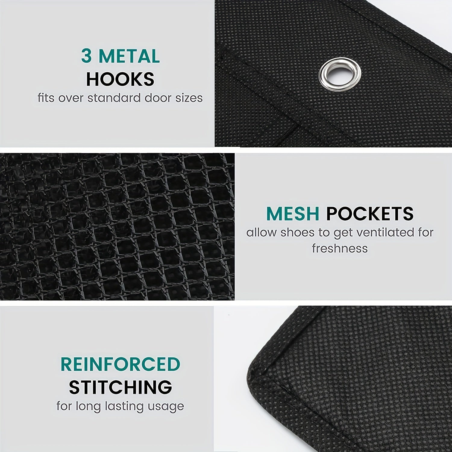 Breathable Storage Bag Rack 24 Large Mesh Pockets Hanging Shoe Organizer